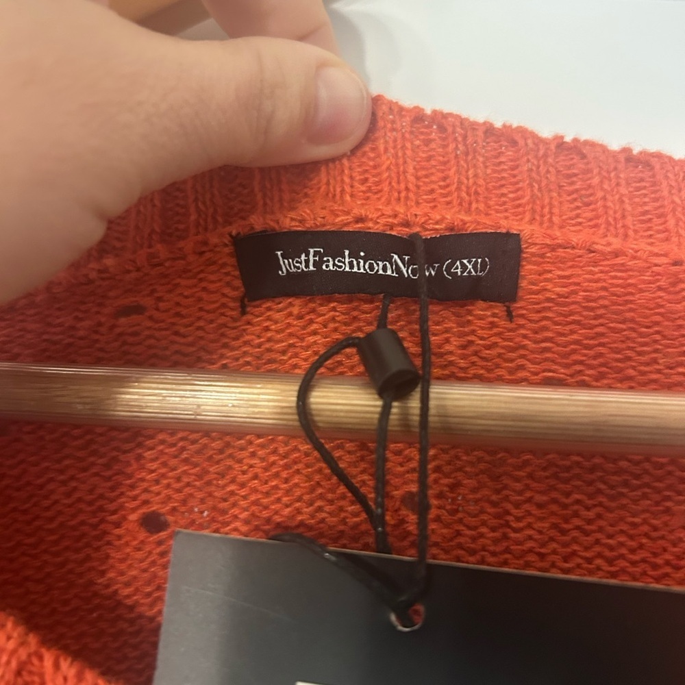 Just fashion now orange cardigan 4X NWT - Picture 5 of 8